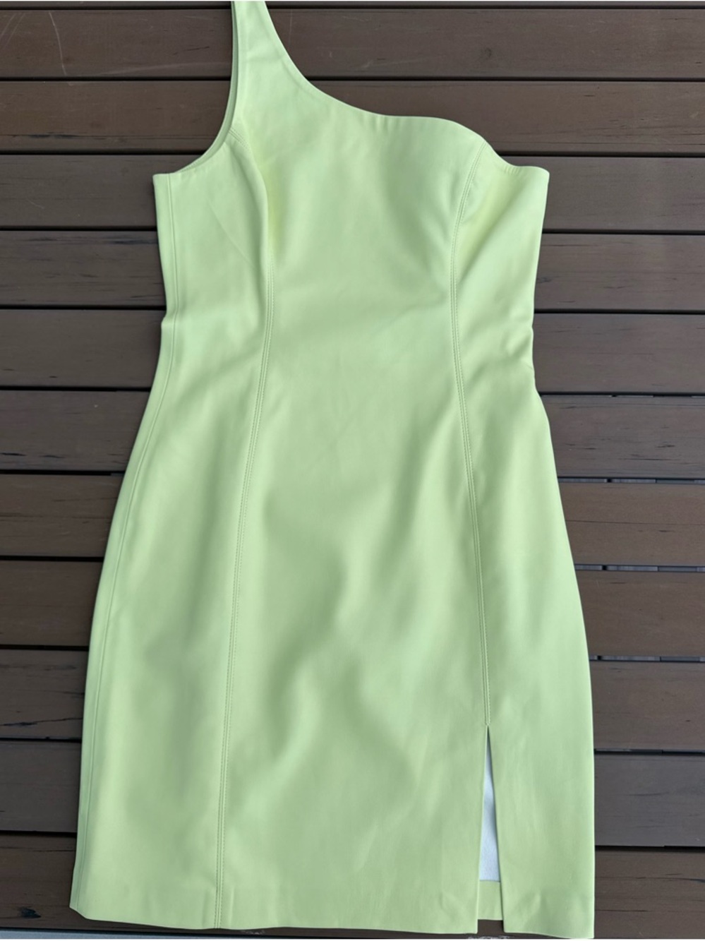 Susana Monaco One-Shoulder Sheath Dress in Lime